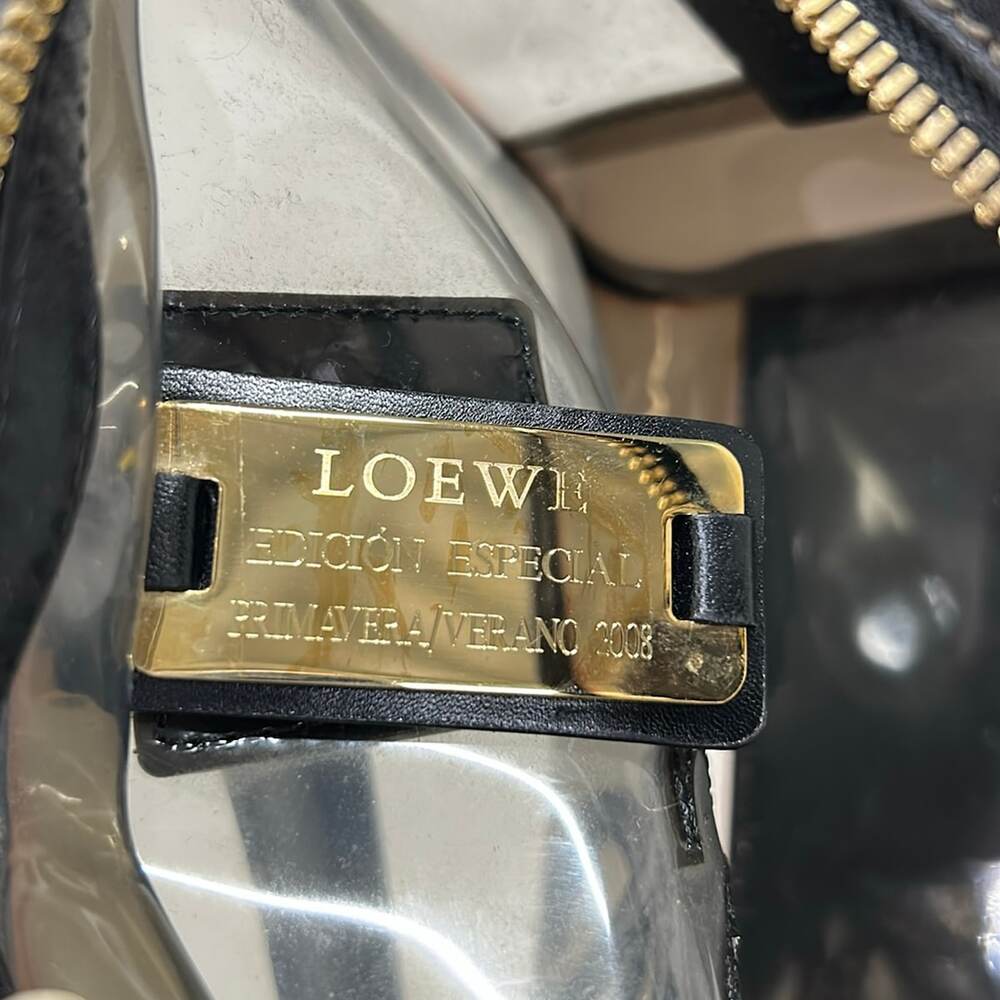 Loewe Amazona Handbag Clear Black Vinyl Leather - Picture 9 of 10